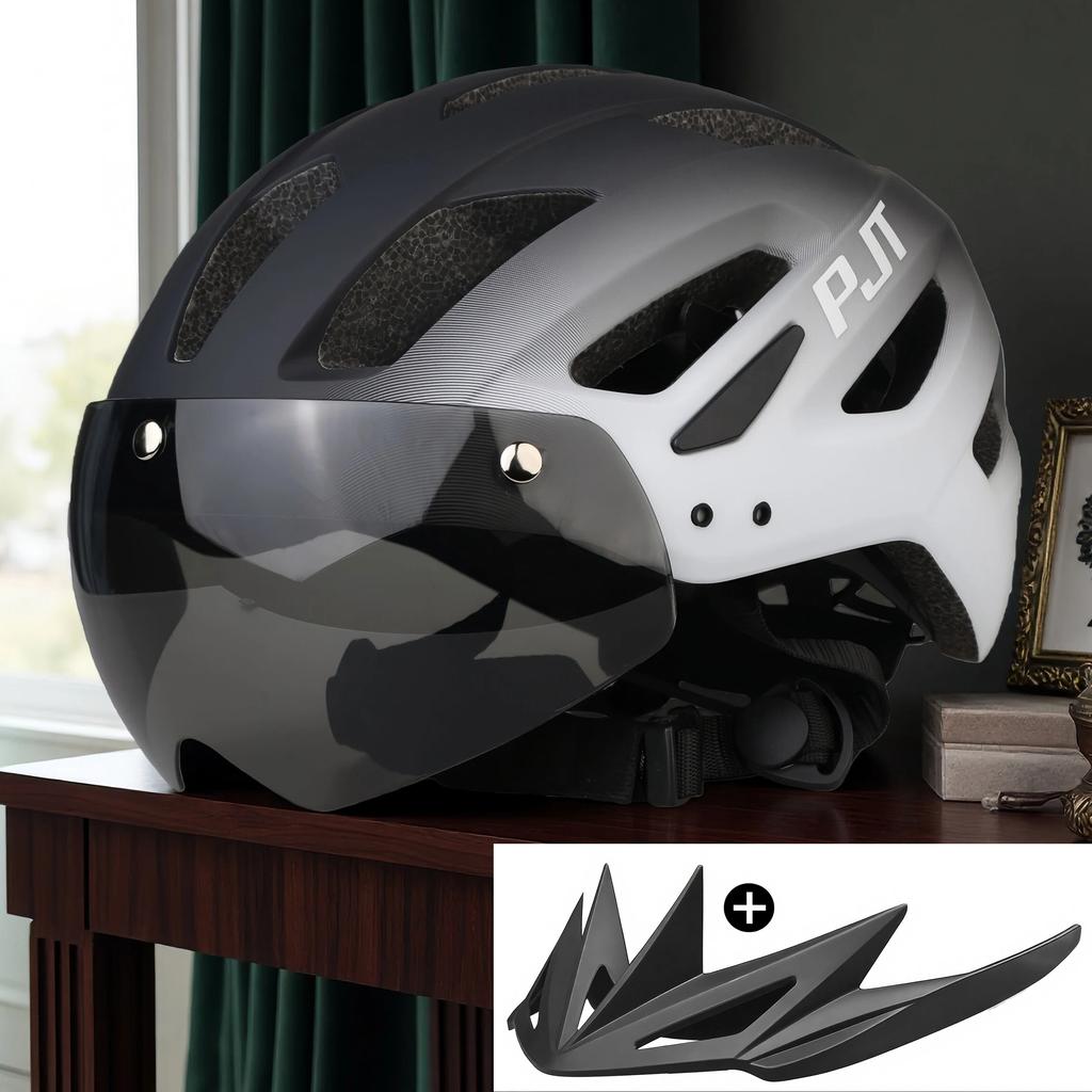 Pjt New Cycling Helmet Light Road Mtb Mountain Bike Bicycle Goggles / Sun Visor Helmet L For Men Women Sun Visor Bicycle Helmet