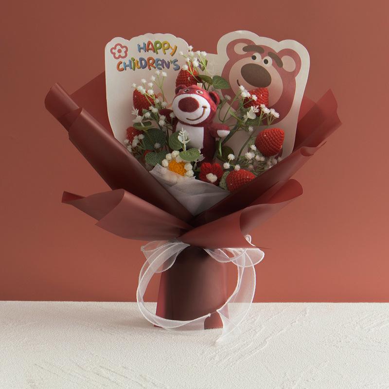 Hand-Knitted Rose Yarn Bouquet - Perfect Birthday or Festival Gift for Friends and Teachers