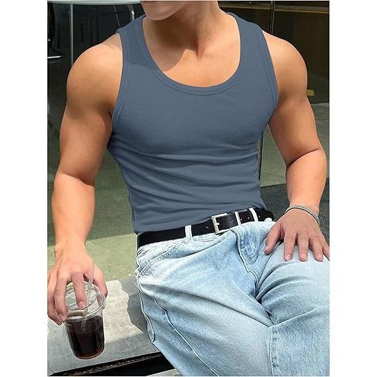 Herren Sommerweste Rundhals Workout Fitness Muskelweste