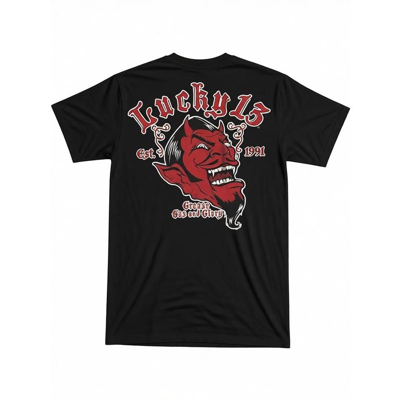 [Rockabilly-Stil] Herren "Rebel Grease" Grafik-T-Shirt - Schwarz, 100% Baumwolle Rundhals Kurzarm-T-Shirt mit Kühlem Rockabilly-Design, Perfekt für