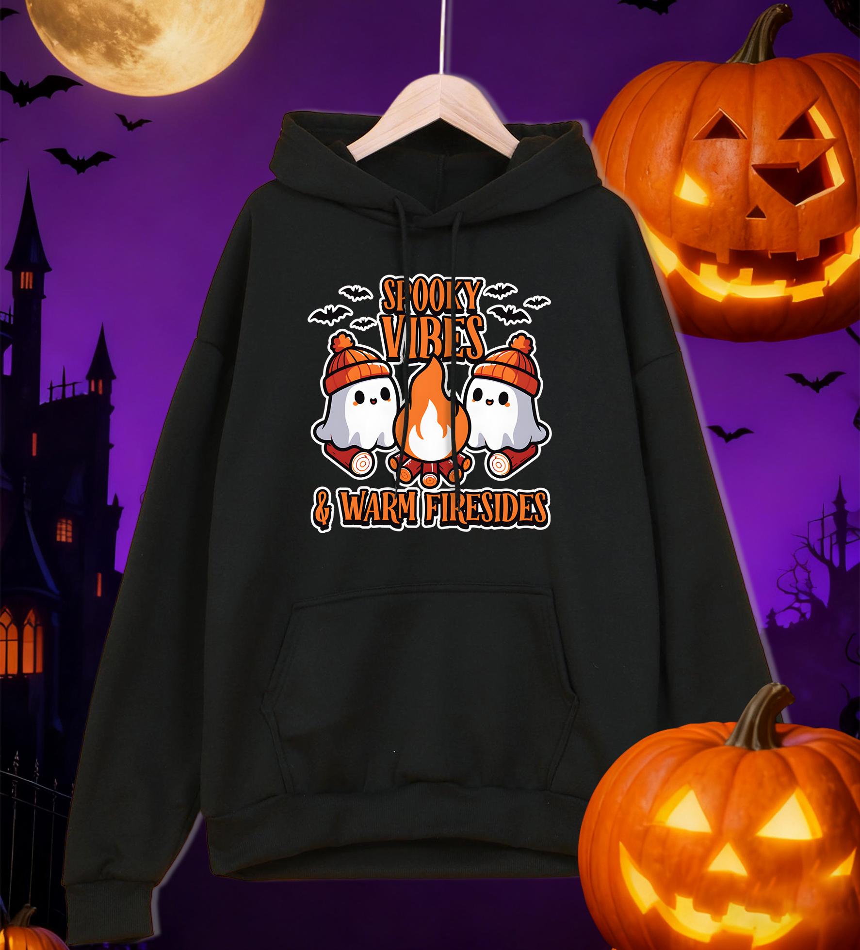 

Spooky Vibes Warm Firsides Printing Men Hoodies Pocket Fleece Sportswear Loose Hip Hop Hoodie Autumn Comfortable Pullovers 3XL