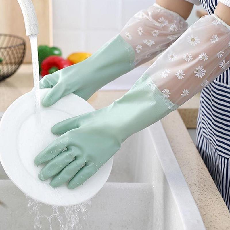 Waterproof Housework Cleaning Gloves Kitchen Cleaning Latex Household Dishwashing Laundry Gloves Wear Resistant Rubber Gloves