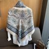 Women Winter 130cm Oversized Vintage Paisley Floral Fringe Viscose Shawls Scarf Print Wrap Headband Bufandas Muslim Hijab Sjaal