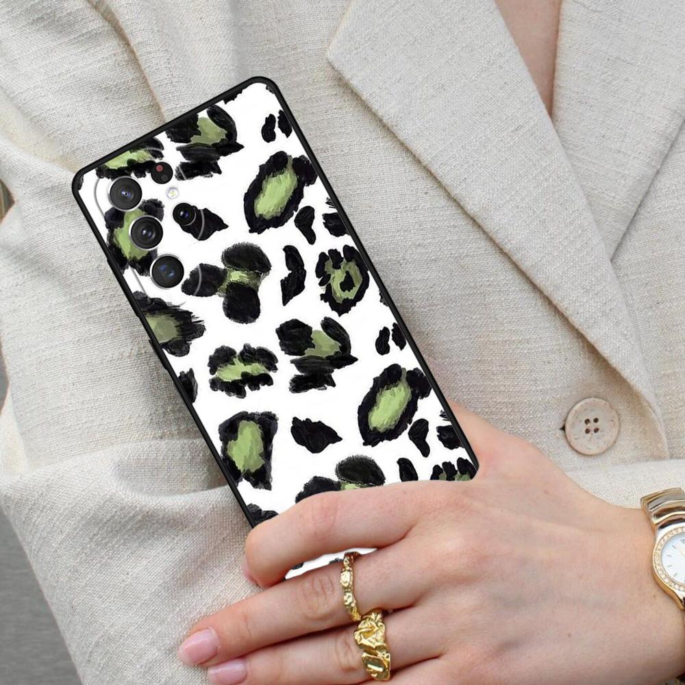 Fashion Leopard Print Cell Phone Case for Samsung Galaxy S26 Ultra S25 S24 S23 S22 S21 S20 Note10 Cover