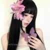 Chinese-Style Pink Lily Hairpiece: Women's Fairy Flower Hair Clip