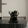 Vintage Style Table Centerpiece 3D Printed Spooky Tree Candle Holder, Creepy Stump Figurine Mysterious Shadow Light for Halloween Decoration, Desktop