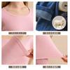 Heattech Warm Innerwear Top and Medium Crew Long Thermal Innerwear [denelunder] Women's Set, Fleece-Lined, Bottoms, Front-Opening, Winter,