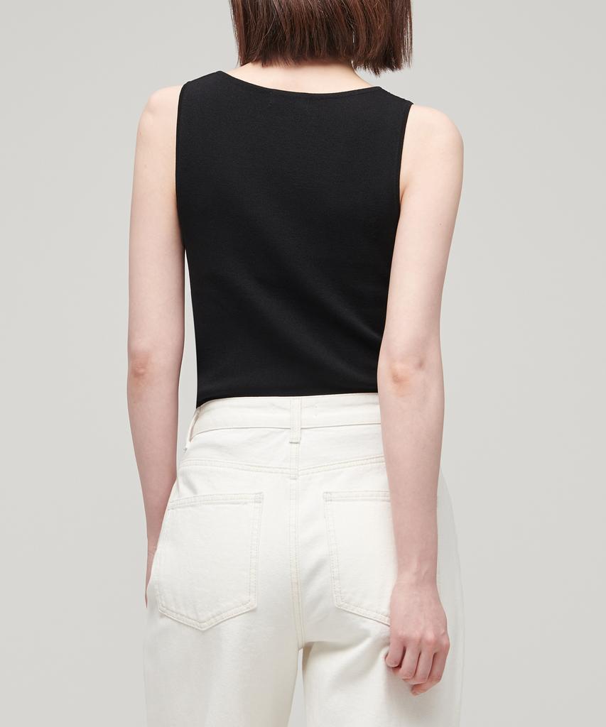 MUSINSA STANDARD WOMAN Women'S Square Neck Knit Sleeveless Top [Black]