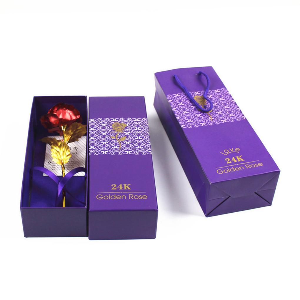 

Романтичный позолоченный цветок розы 24 карат на День святого Валентина, годовщину, день рождения красный