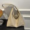 Brown Soft PU Leather Tote Bag For Women Casual Style Large Capacity Shoulder Bag With Litchi Grain Texture For Daily Work