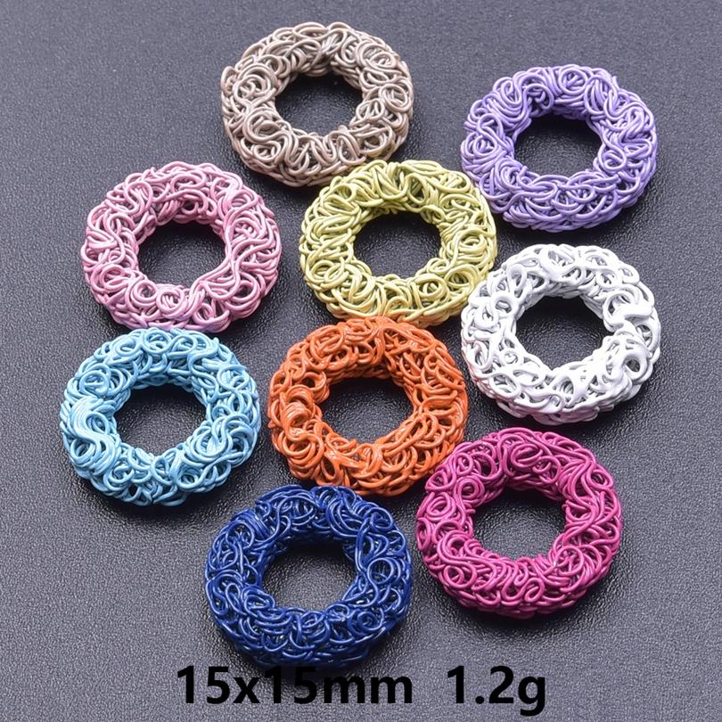 10/20/30pcs/Lot Mix Irregular Winding Rings For Jewelry Making Supplies Colorful Metal Accessories DIY Necklace Brooch Findings