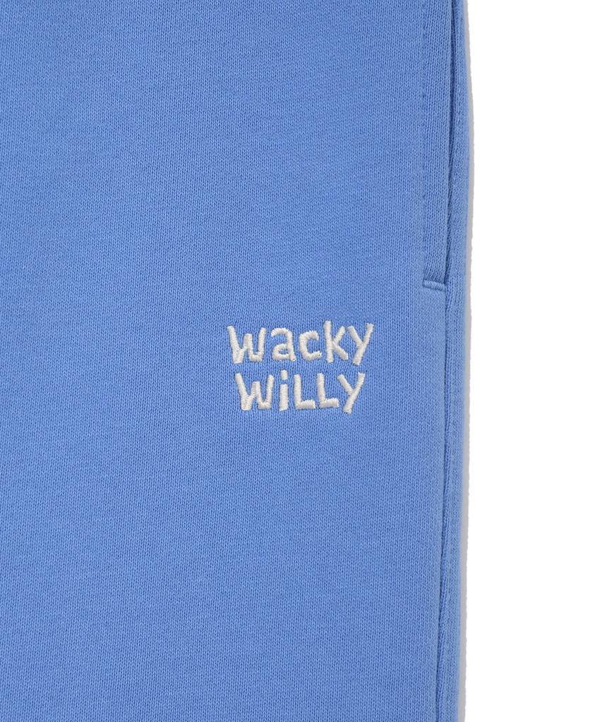WACKY WILLY Signature Typo Logo Sweat Shorts Blue