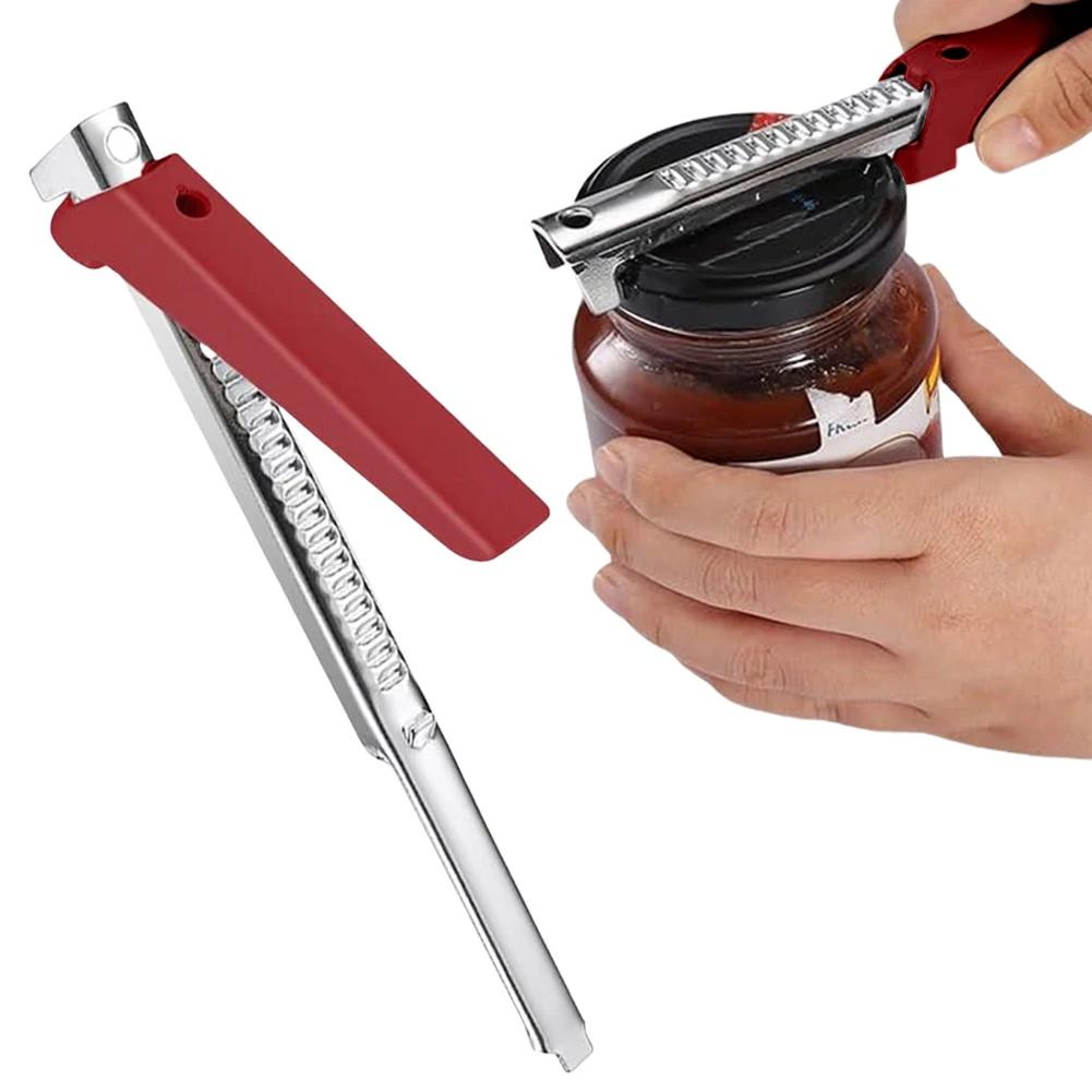 Adjustable Stainless Steel Cap Opener, Anti-Slip Kitchen Jar Bottle Opener Tool, Labor-Saving Lid Gripper for Tight Lids