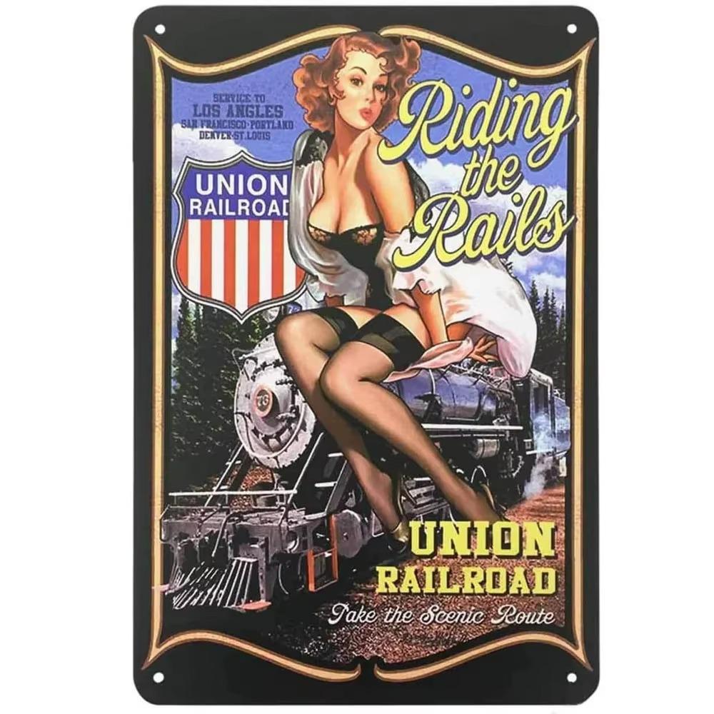 Vintage Plåtskyltar Väggaffischer Plakett Sexiga Kvinnor Järnmålning Dekoration för Mank Cave Café Garage Klubb Bar