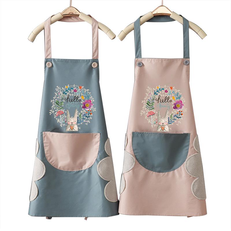 Custom Waterproof Washable Kitchen Apron with Logo, Neck-Hanging Style, Minimum Order of One.