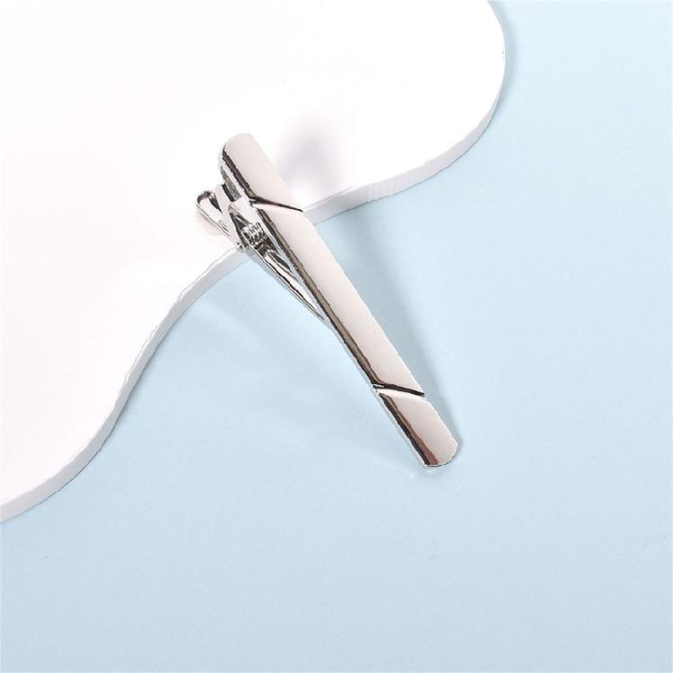 Men Stainless Steel Tie Clip Textured Grip Suit Accessories Wedding Business Use