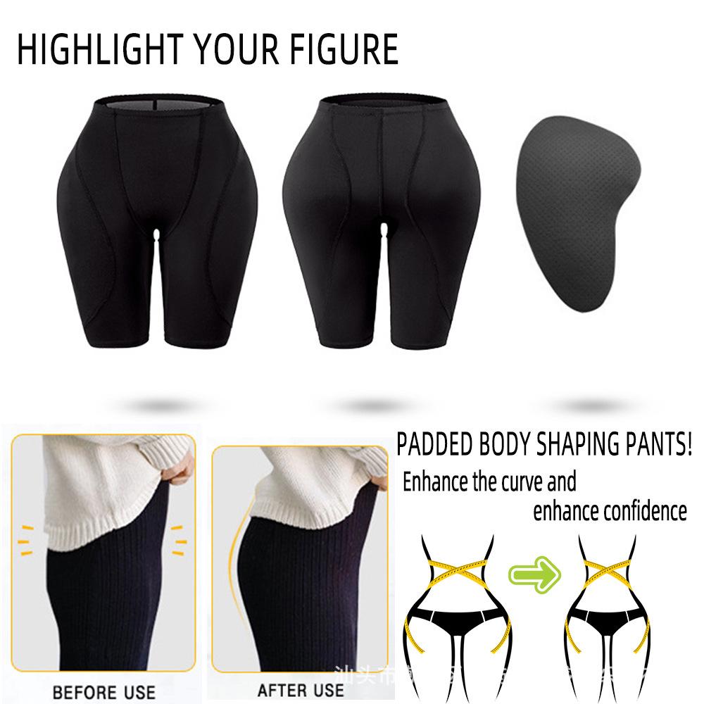 High-Waisted Curvy Buttocks Tummy-Control Sponge Pad Fake Buttocks Butt-Lifting Body-Shaping Shaping Pants Women's Slimming Pants