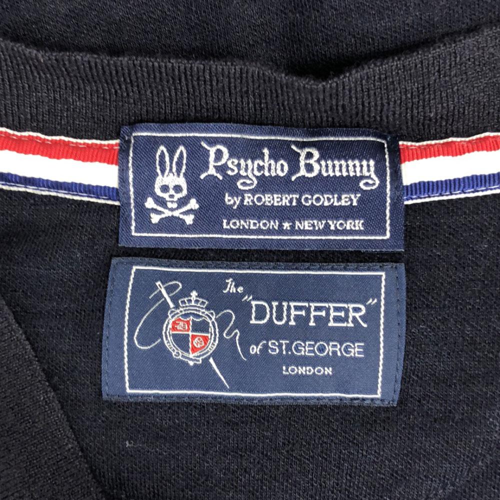 Psycho Bunny Wyprodukowany w Japonii Mieszanka wełny haft Długi rękaw dzianinowy kardigan Męski Używany