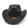 Tibetan Retro Ethnic Spring Woolen Western Cowboy Hat Rolled Brim Wide Edge Visor Top Hat