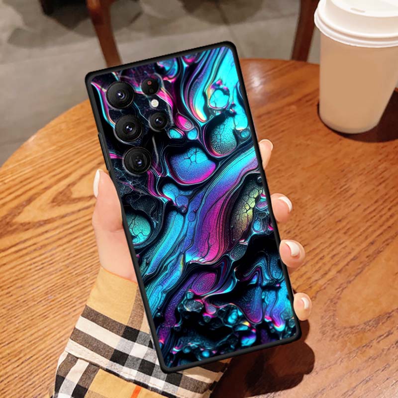 Creative Luxury Art Patterns Phone Case For Samsung Galaxy S26 S25 S24 S23 S22 S21 S20 Ultra Plus FE 5G Black Soft TPU