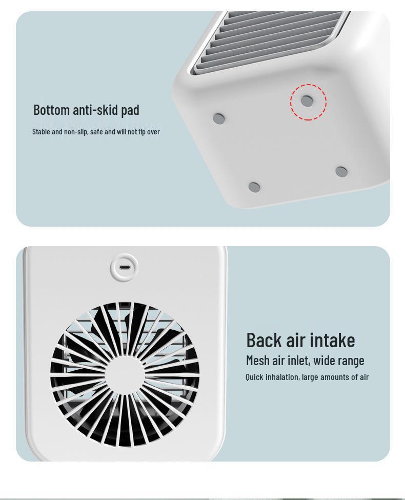 Portable Mini Desktop Cooling Fan - Mobile Air Conditioner for Dorm Rooms, Compact Cold Air Fan for Students