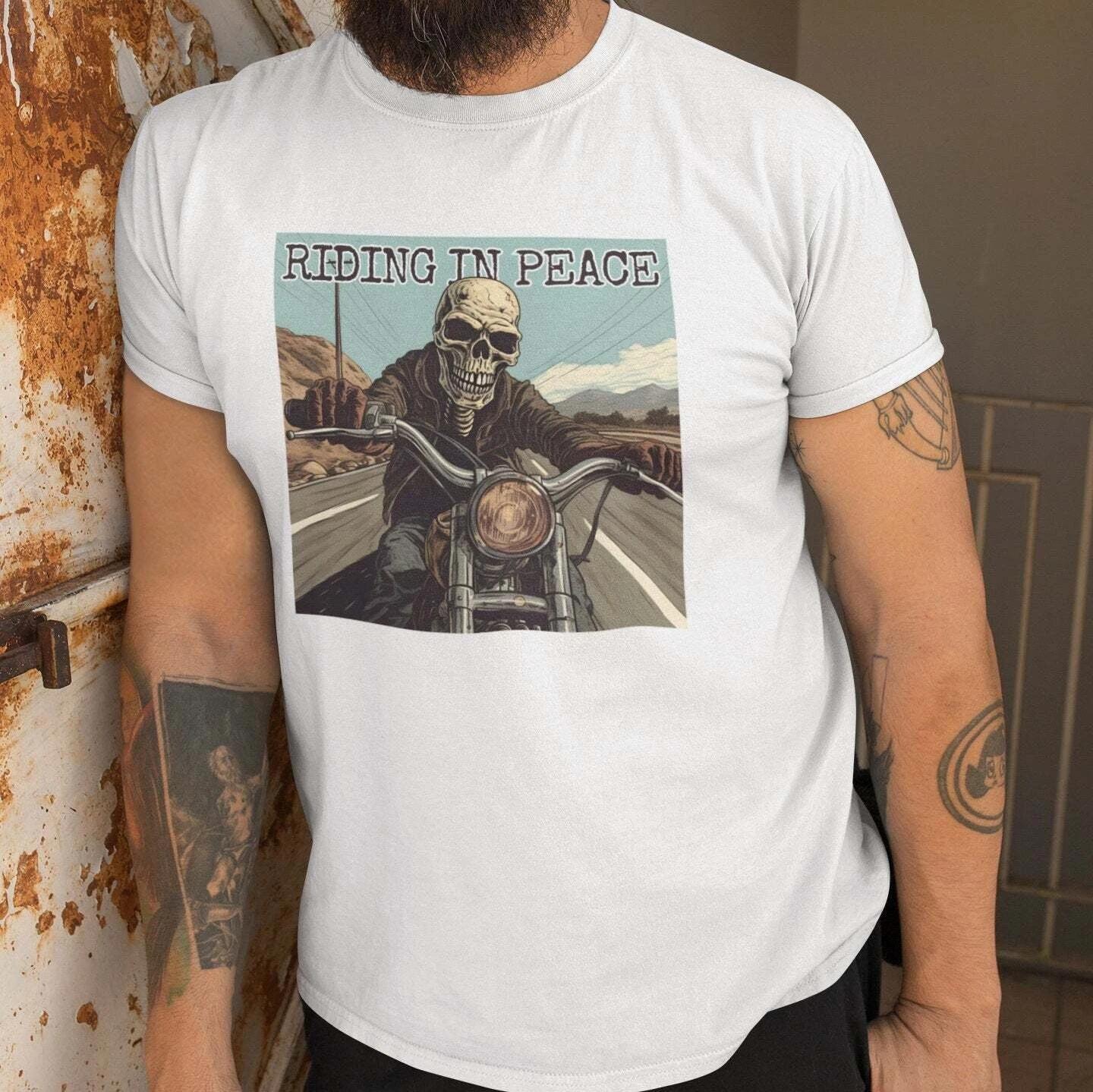 Motorcycle Skeleton Rider T-shirt 4XL