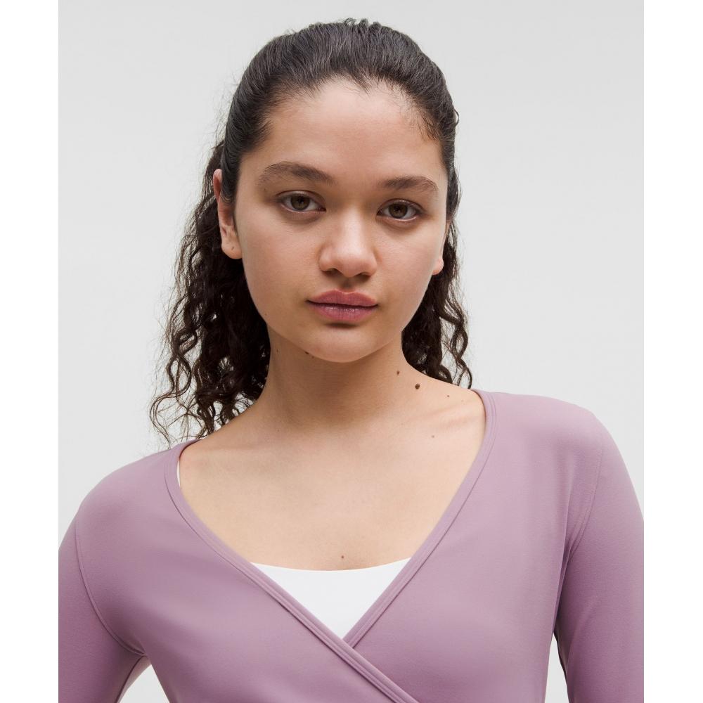 Lululemon Nulu Langarm Cropped Wickeloberteil Lavendel Lux