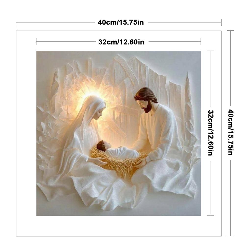 Narození Ježíše Kompletní 14CT DIY Předtištěná Vyšívací Sada pro Vyšívání Křížkovým Stehem 15,75x15,75 palce pro Začátečníky Dospělé Domácí Dekorace