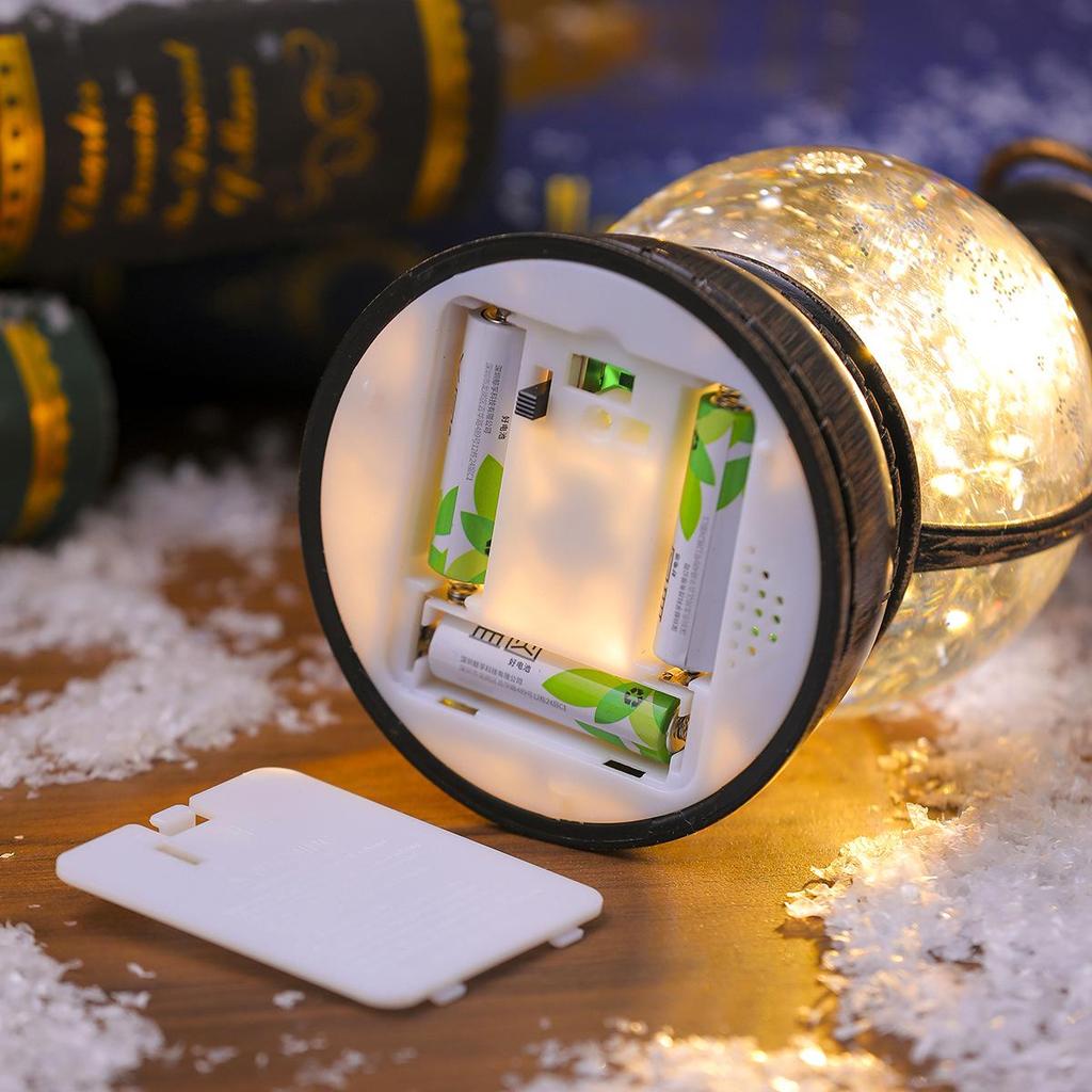 USB Concert Snow Globe Christmas Ornament - Luminous Resin Lantern with Golden Horse