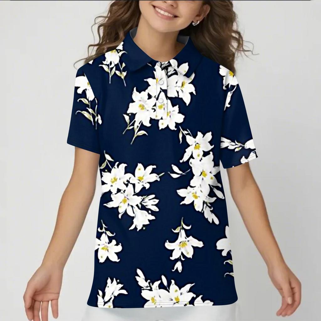 Children's Daily Casual Short-sleeved Print Tops T-shirts  Shirts