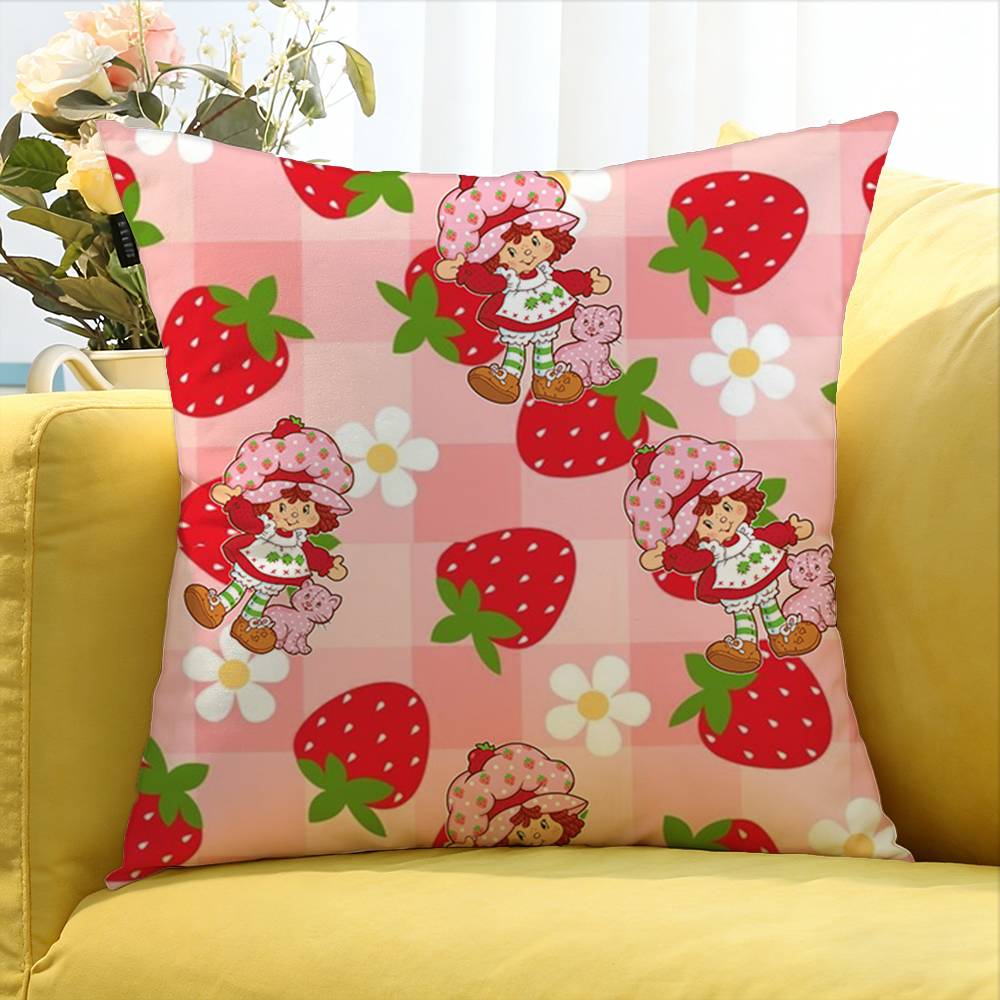 Cute S-Strawberry S-Shortcake-Girl Various Sizes Square Pillow Case For Car Home Bedchamber Decor