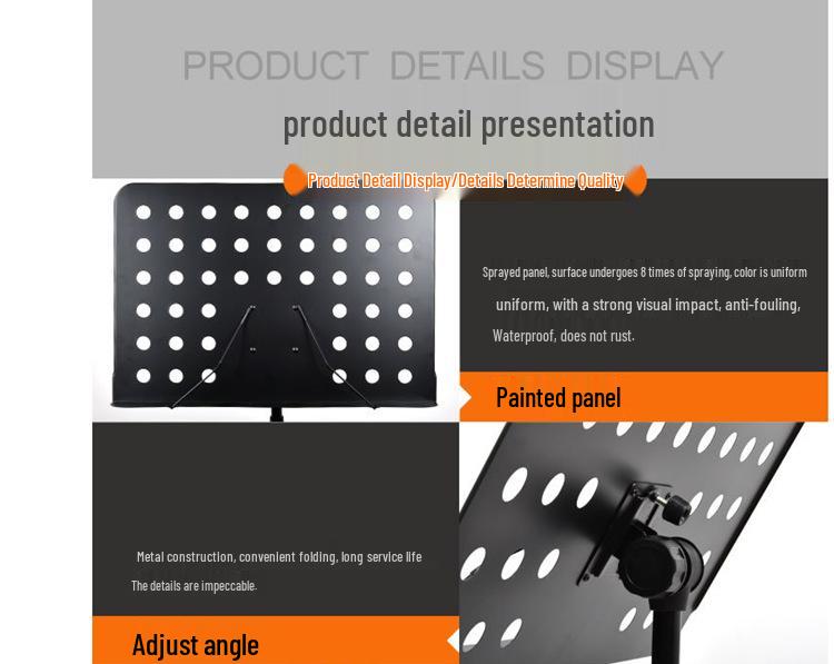 Adjustable Foldable Large Music Stand for Guitar, Violin, and Guzheng