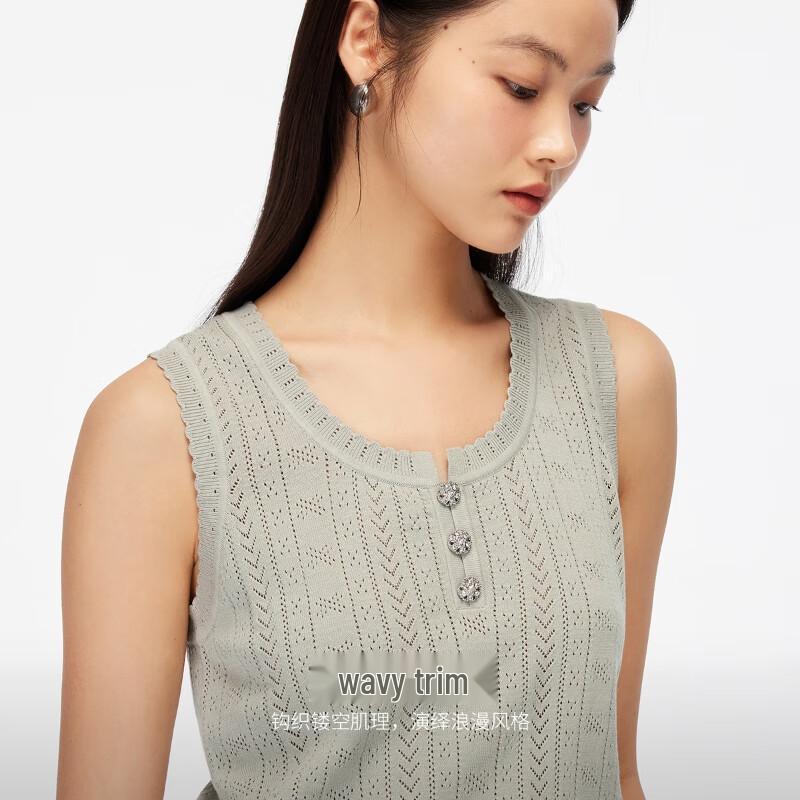 VEROMODA 2025 Autumn Wavy Edge Sleeveless Knit Vest