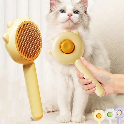 Haarentfernungsbürste für Haustiere Katzenstriegel Pflegekamm Selbst reinigend Hundemassage Partikelnadel Hunde Katzen Haustierpflege Zubehör