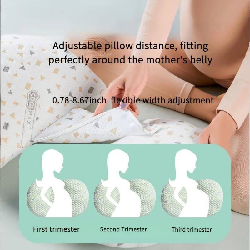 Adjustable U-Shaped Pregnancy Pillow-Soft-Touch Full Body Support Cushion Removable Cover Portable Back Pillow for Side Sleeping