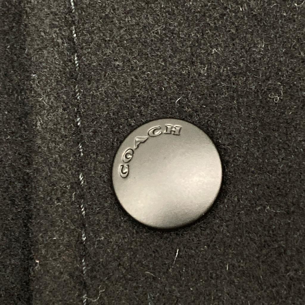 COACH F78473 Black Wool x Leather Signature Blouson Jacket Jacket XS blackUsed