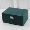 Samt Schmuckschatulle im Vintage-Stil, Aufbewahrungsbox mit Doppelverschluss, für Halsketten, Uhren, Ohrschmuck, große Kapazität
