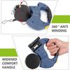 Flexible retractable leash for 2 dogs, double dog leash, ideal pet access, secure walking