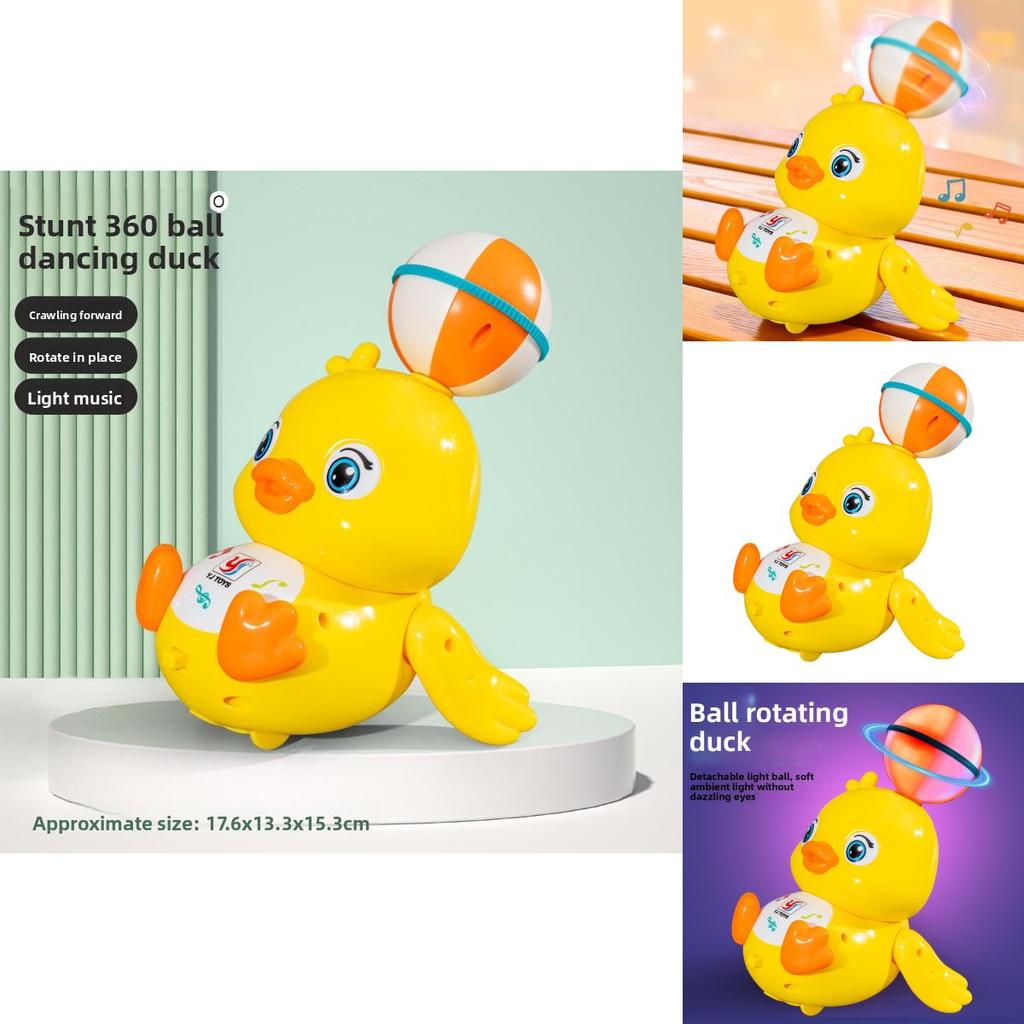 Top Ball Yellow Duck Light And Sound Toy With Rotating Effects For Kids And Toddler Play