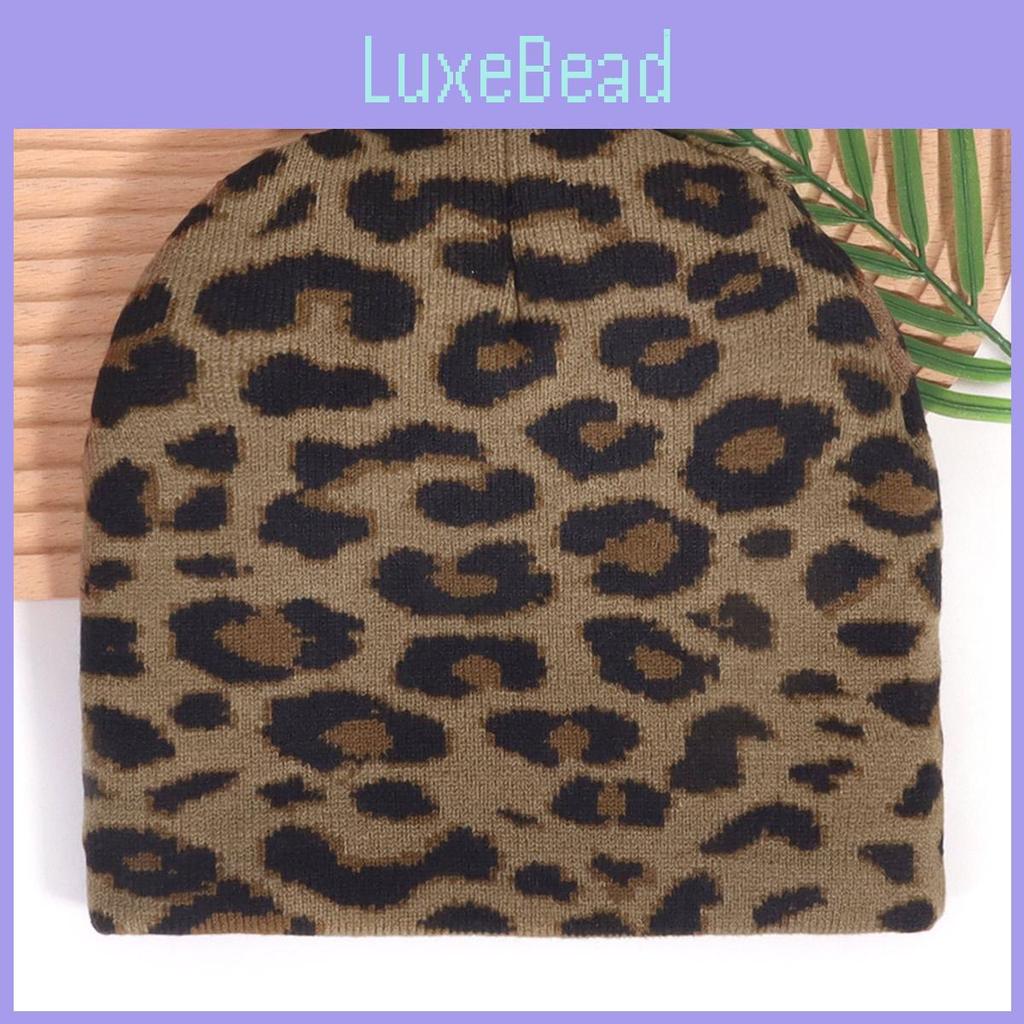 Leopard Print Knit Cap With Warmth For Winter Fashion Enthusiasts