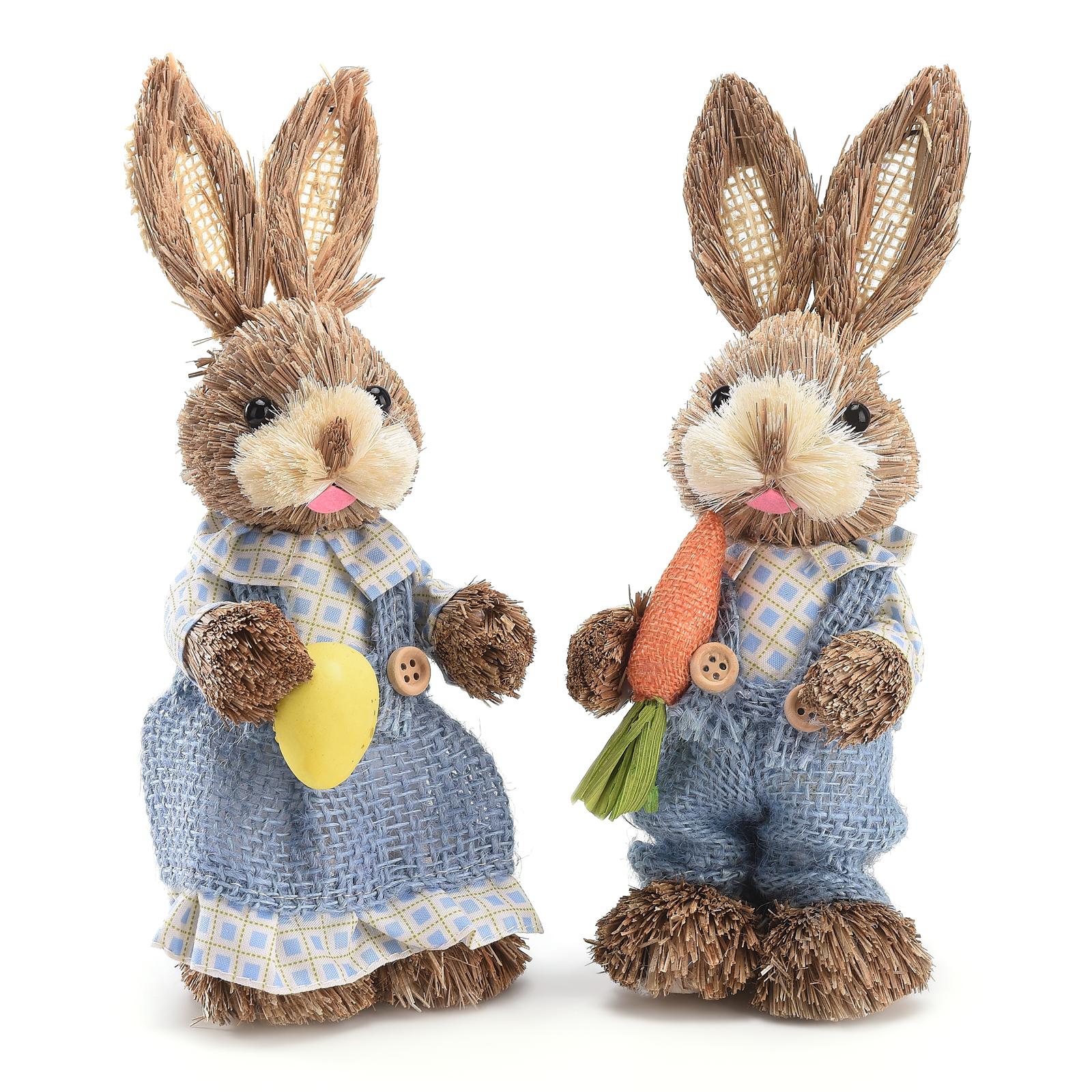 

2Pcs Easter Bunny Decor 23cm Easter Rabbit Ornament Charming Design Simulation Easter Party Supplies Desktop Craft Decoration