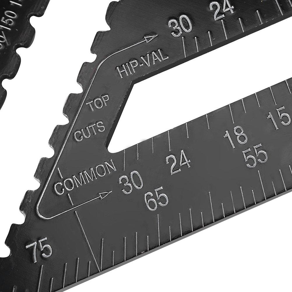 Aluminum 12 Inch Rafter Square Carpenter Measuring Layout Tool Alloy Metal Triangle Ruler Imperial Protractor for Woodworking and Carpentry 1 Pc