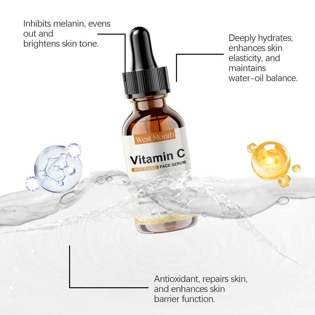 Vitamin C Face Serum Moisturizing Hydrating Smooth Skin EU CPSR Certified West Month Facial Care Serum Less