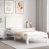 VidaXL Bed Frames with Headboard White Simple Solid Wood 3193627
