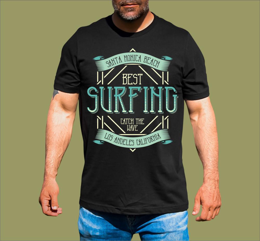 ФУТБОЛКА С САНТА-МОНИКА БИЧ И САНТОЙ-СЕРФЕРОМ Унисекс Футболка XXXXL