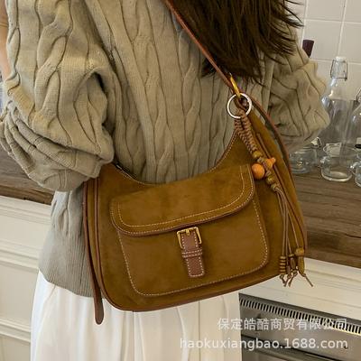 Vintage Single Shoulder Fashion Commuter Casual Versatile Korean Version Ins Tide 2025 Autumn Girls Messenger Portable Tote Bag