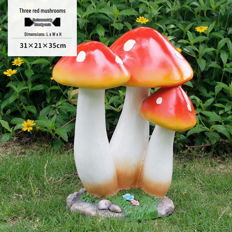 Resin Mushroom Ornaments for Outdoor Garden and Lawn Decor