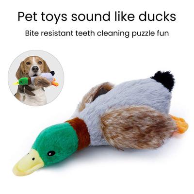 Plüsch-Enten-Hundespielzeug für aggressive Kauer Quietschendes Hundekauspielzeug Unzerstörbar Gefüllt