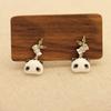 Cute and cute oil-dripping panda earrings, gold-plated and diamond-encrusted versatile earrings, women's versatile and childlike earrings.