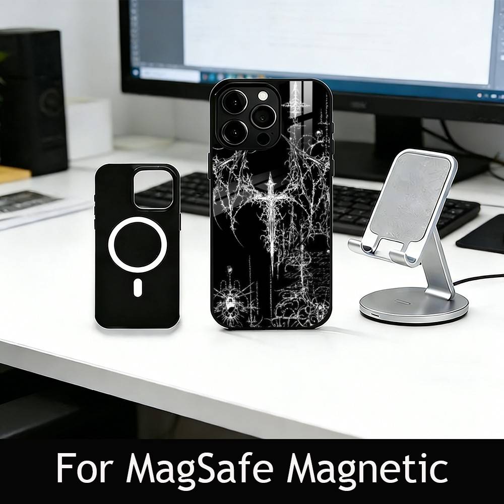G-Gothic Cyber Sigil Phone Case For iPhone17,16,15,14,13,12,11 Plus,Pro Magnetic with Magsafe Wireless Charging